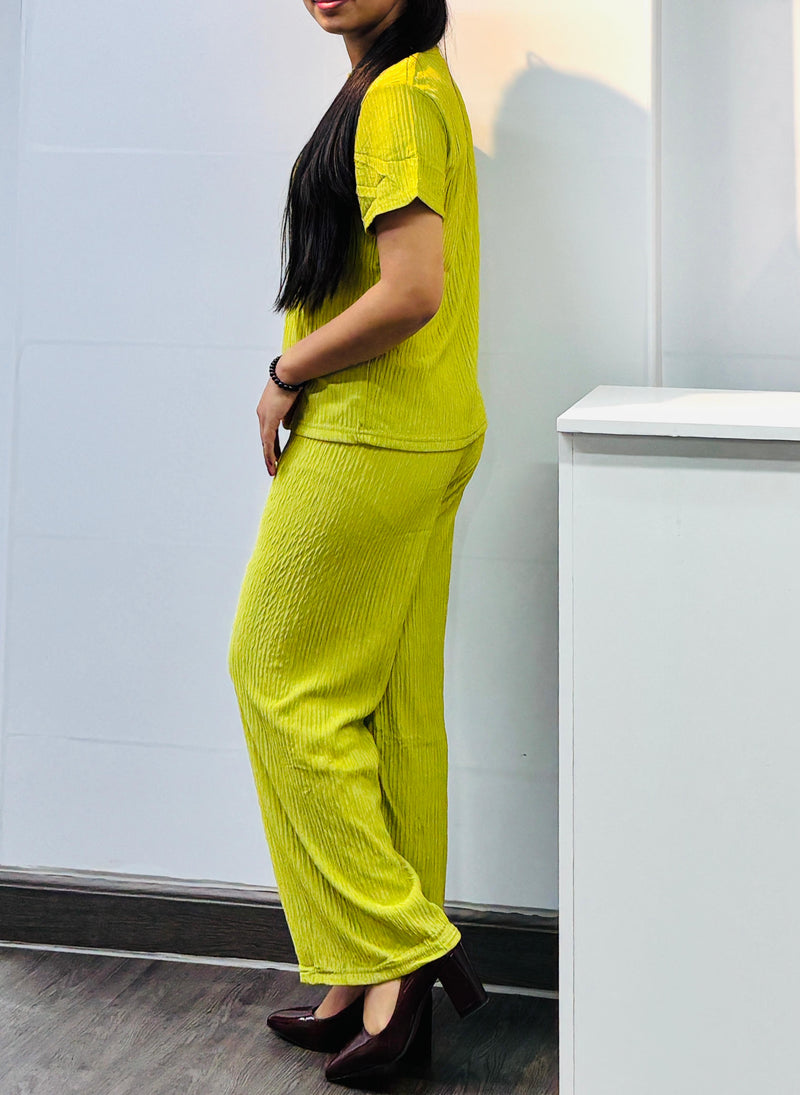 Women Trendy Round Neck Summur Crop Co-ord Set TZ4514 - TUZZUT Qatar Online Shopping