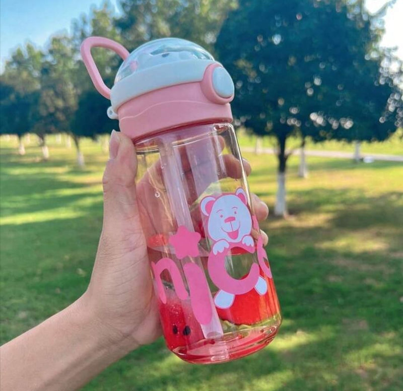 Water Bottle With Straw Cartoon Bear For Kids 1562705 - TUZZUT Qatar Online Shopping