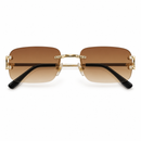 Brown Gradient Rimless Sunglasses with Gold Tone-45