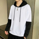 Men's Hoodies Sweatshirts Hip hop hoodie mens patch work hoodie autumn and winter casual top mens punk style sportswear mens long shirt      X4622784 - TUZZUT Qatar Online Shopping