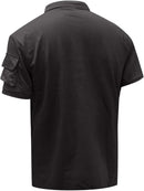 Men V Neck Stylish Short Sleeve Polo Shirt Button Sports T-Shirt with Pocket    B717430 - TUZZUT Qatar Online Shopping