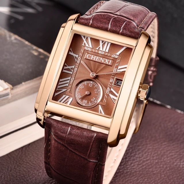 CHENXI Men's Leather Quartz Watch Luxury Brand Sport Fashion Calendar Watch S4470038