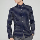 Korean Men's Fashion Business Casual Long Sleeve Stripe Shirt   S039193 - TUZZUT Qatar Online Shopping