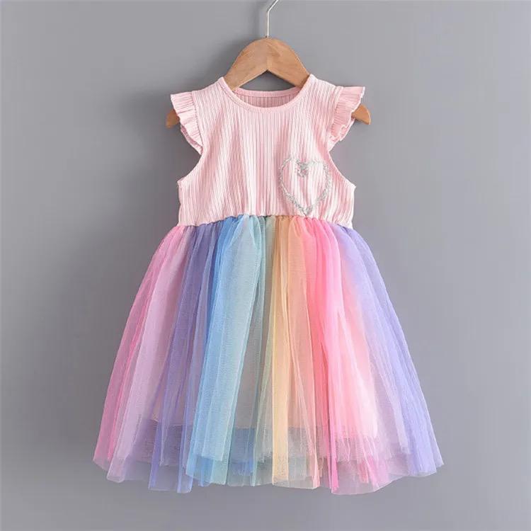 Summer Holiday Party Dress Toddler Baby Girls Sleeveless Casual Dress Floral Print Tulle Skirts Dress 20335390 - Tuzzut.com Qatar Online Shopping