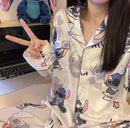 Pajamas for Women Long-sleeved Pants Cartoon Homewear Set   572273 - TUZZUT Qatar Online Shopping