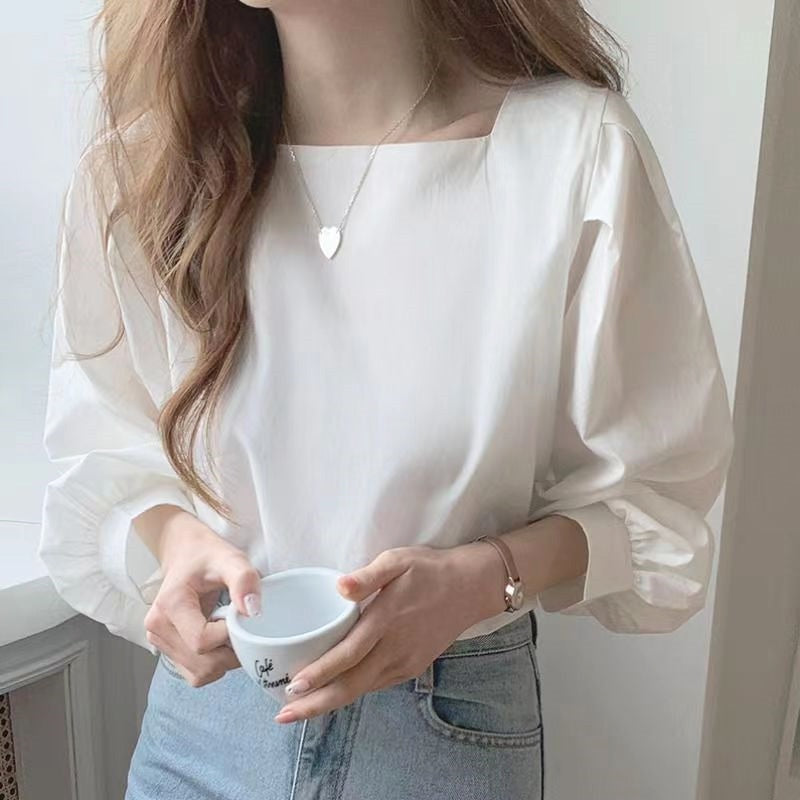 Women's Regular Long Sleeve Solid Color Shirts & Blouses S 427508