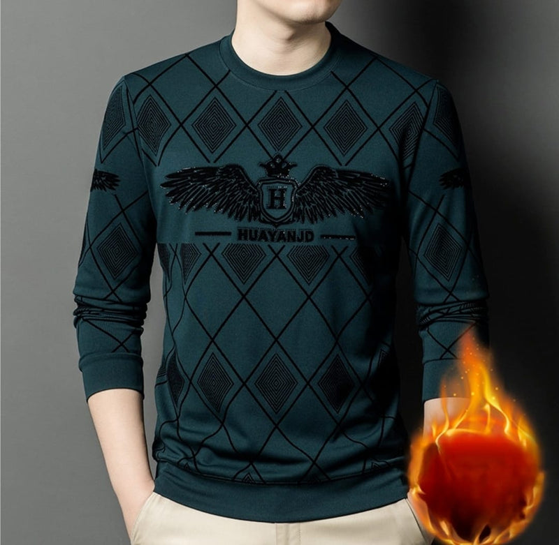 Long Sleeve Men's Hot Piece Fleece Casual Tshirt 176782 - TUZZUT Qatar Online Shopping