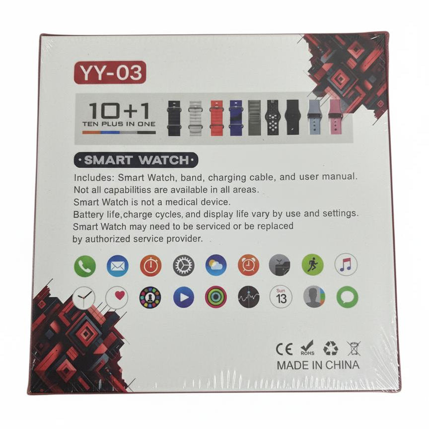 10 In 1 Straps Smart Watch YY-03 10 In 1 Straps Smart Watch YY-03