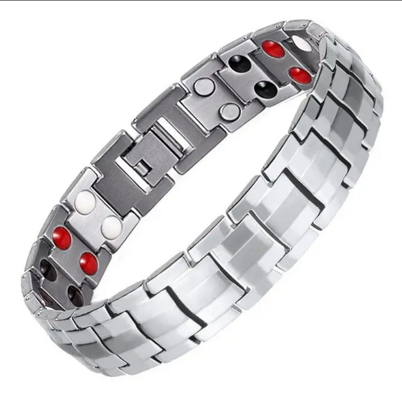 Braided Stainless Steel Magnetic Health Therapy Bracelet for Men - Tuzzut.com Qatar Online Shopping