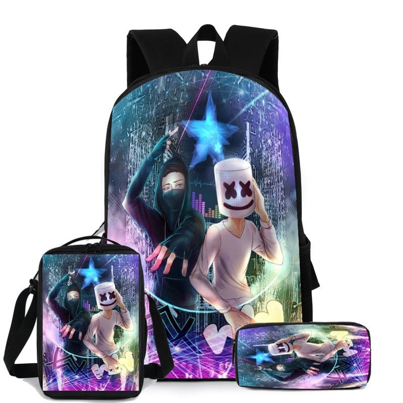 DJ Marshmello Children's Backpack 3 pc Set - S4628904 DJ Marshmello Children's Backpack 3 pc Set - S4628904