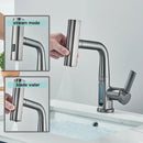 Waterfall Pull Out Kitchen Faucet with Digital Display Hot Cold Mixer Smart Faucet New Gray Style - TUZZUT Qatar Online Shopping