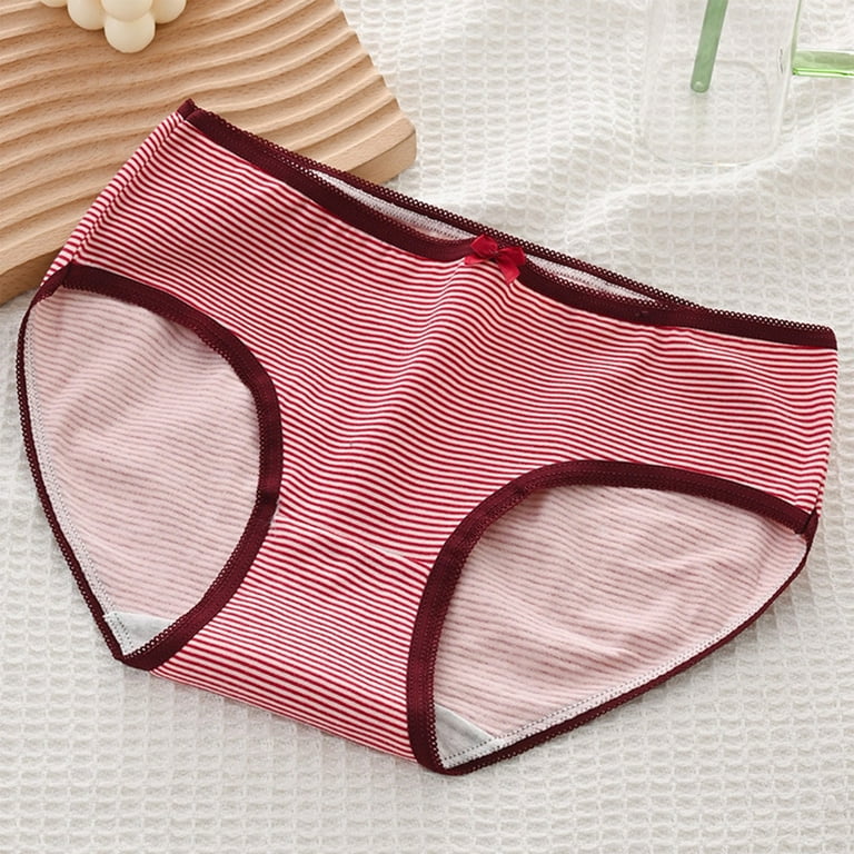 5 pcs Women's Cotton Panties Mid Waist Breathable Seamless Panties 531450