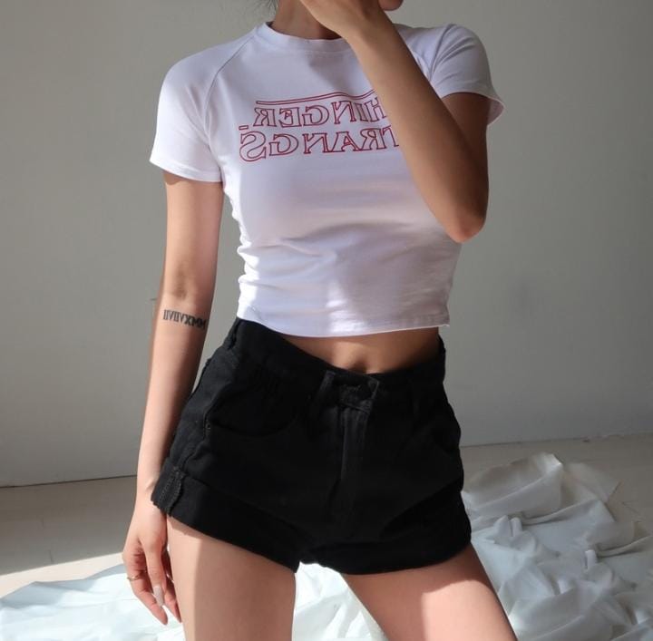 Letter Short Sleeve Women's T-Shirt 431227 Letter Short Sleeve Women's T-Shirt 431227
