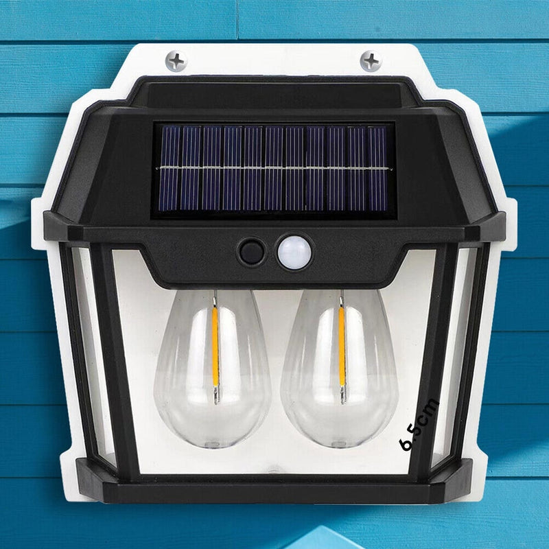 Solar Rechargeable Outdoor Lamp Light - Motion Sensor & Water Resistant (HW 999-2W) - Tuzzut.com Qatar Online Shopping