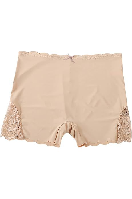 Sexy Lace Edge Women's Ice Silk Seamless Boyshorts Smooth And Solid Color Panties   S4966147 - TUZZUT Qatar Online Shopping
