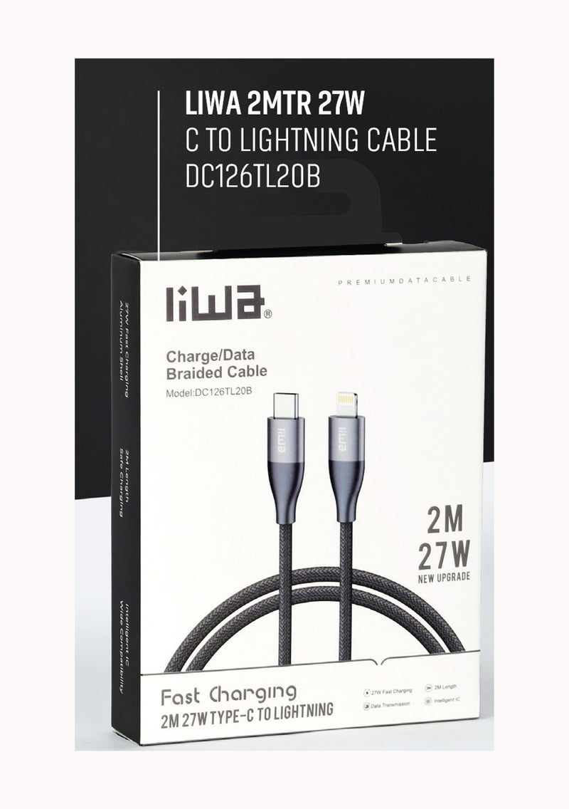 Liwa Type C To Lightning Cable 27W /2M /DC126TL20B - TUZZUT Qatar Online Shopping