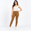 Women's Camel Brown Textured Knit Leggings L01