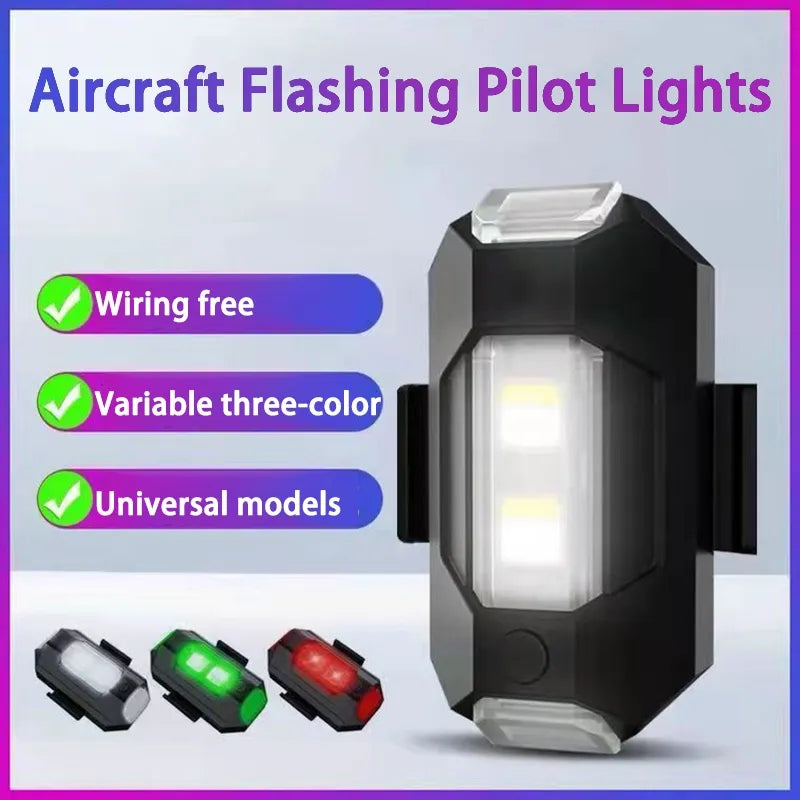 2 Pcs Set Multicolor LED Aircraft Light Strobe Light For Helmets Airplane Drone Light, IP54, Rechargeable 2 Pcs Set Multicolor LED Aircraft Light Strobe Light For Helmets Airplane Drone Light, IP54, Rechargeable