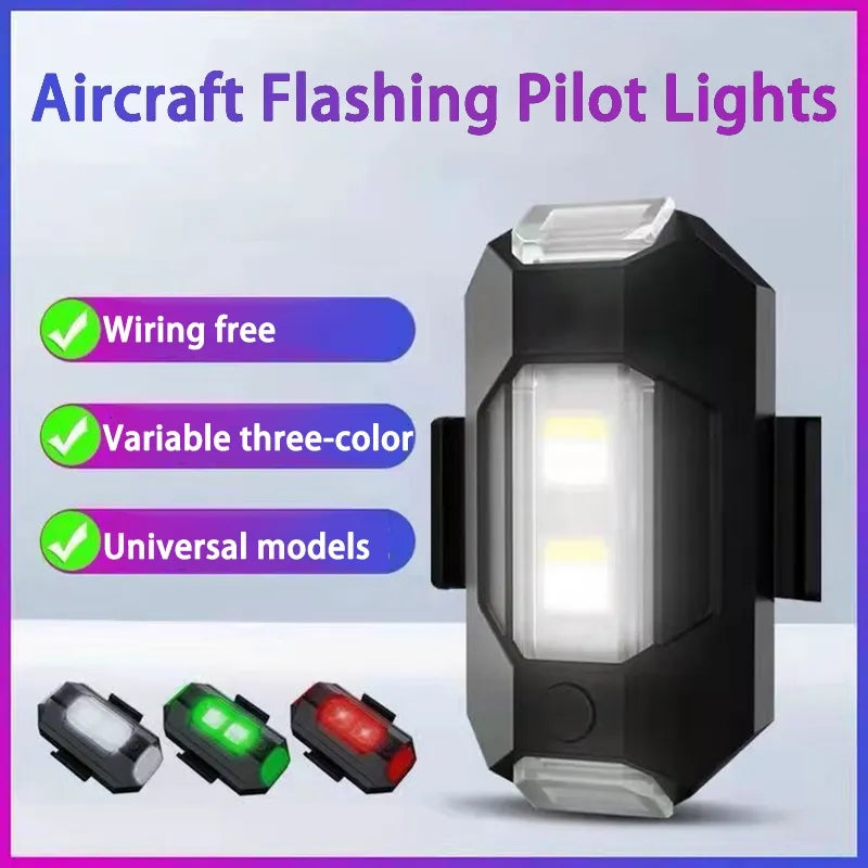 2 Pcs Set Multicolor LED Aircraft Light Strobe Light For Helmets Airplane Drone Light, IP54, Rechargeable - Tuzzut.com Qatar Online Shopping