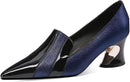 Women's Fashion High Heels Pointed Toe Block Heel Leather Shoes Comfortable Elegant Wedding Party Dress Shoes  H32014 - TUZZUT Qatar Online Shopping