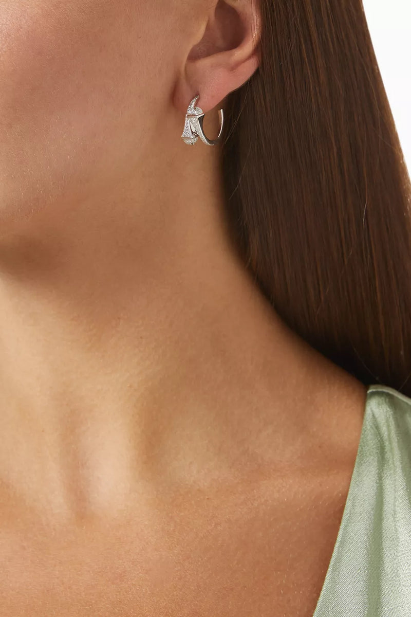 Classic and simple silver Color full of Stone Earrings S4514652 - TUZZUT Qatar Online Shopping