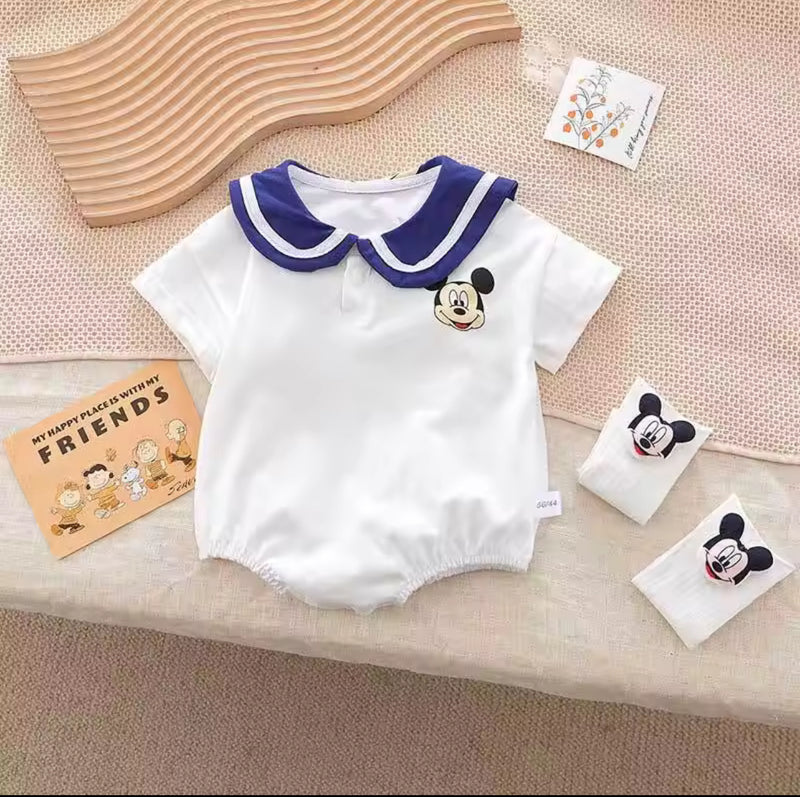 Summer Newborn Baby Rompers Socks Set 1561400 - TUZZUT Qatar Online Shopping