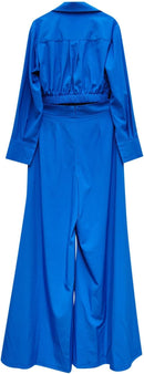 Pleated Long Sleeved Shirt High Waisted Baggy Wide Leg Pant 176842 - TUZZUT Qatar Online Shopping