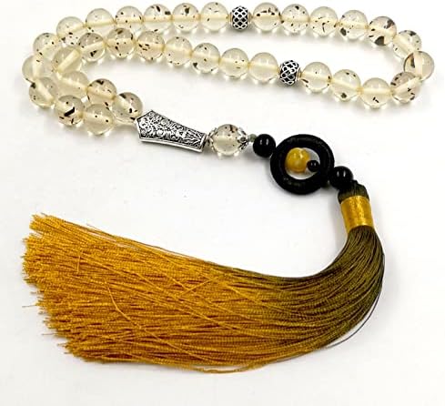 Distinctive Yellow Praise Rosary tasbih (10.9mm x 33 beads) - TUZZUT Qatar Online Shopping