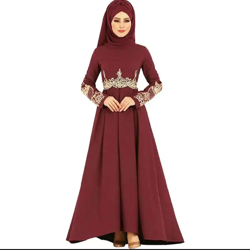 Muslim High Waist Elegant Swing Drag Dress Women L B-48872 - TUZZUT Qatar Online Shopping