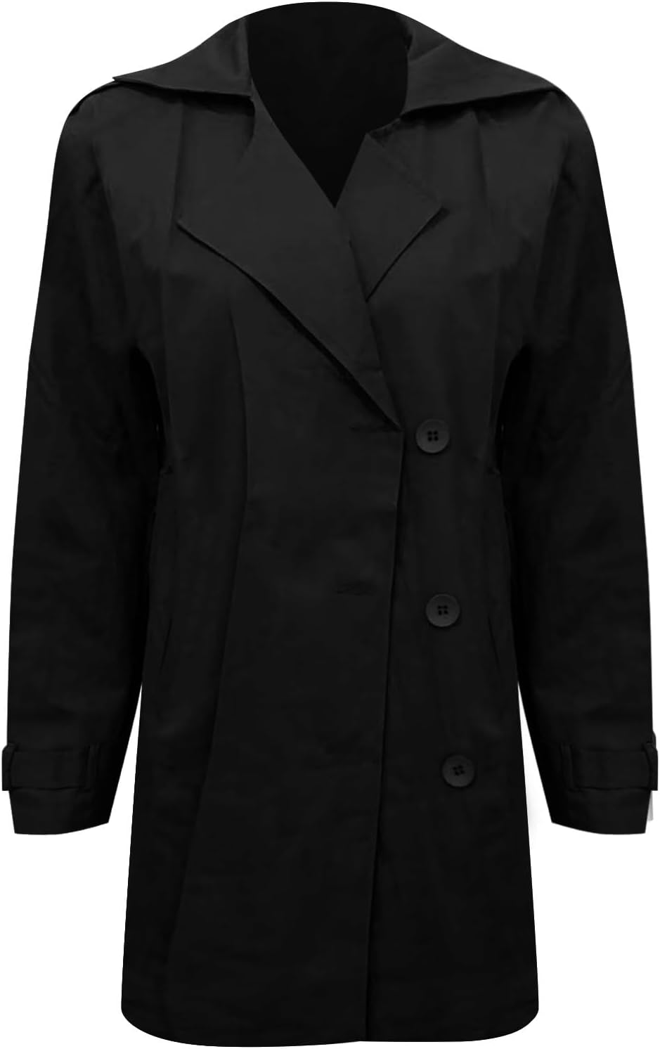 Women Winter Jacket Double Breasted Wool Blend Trench Coat 58148