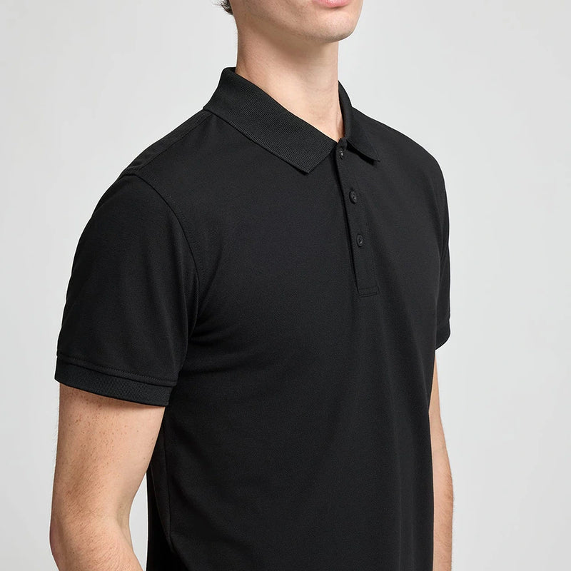 Men’s Solid Polo T-Shirt Black 8029 - TUZZUT Qatar Online Shopping