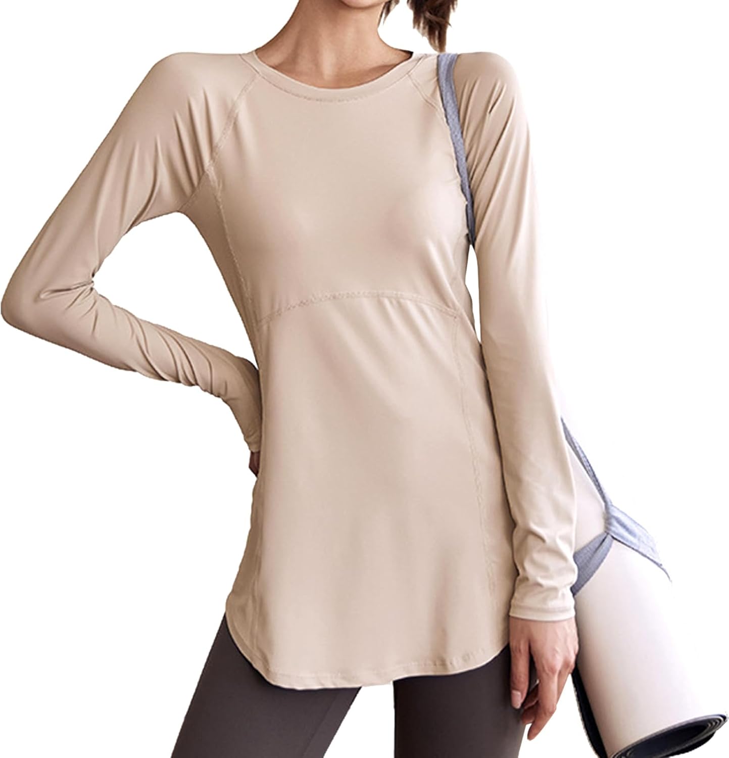Women's Long Top Sleeve Loose Fitness T-Shirt B264389 Women's Long Top Sleeve Loose Fitness T-Shirt B264389