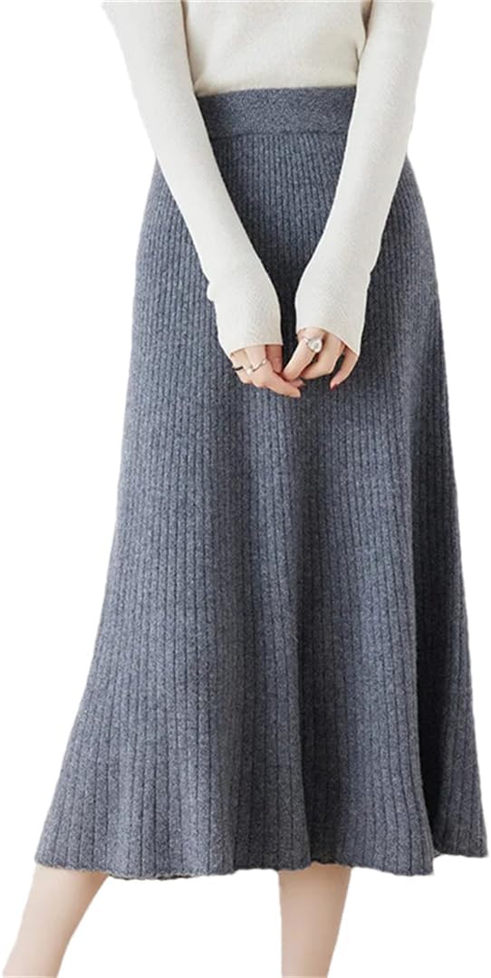 Women's Wool Woolen Half Length Swing Skirt Women's Wool Woolen Half Length Swing Skirt