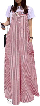 Vintage Striped Jumpsuits for Women, Casual Summer Wide Leg Pants   S5045907 - TUZZUT Qatar Online Shopping