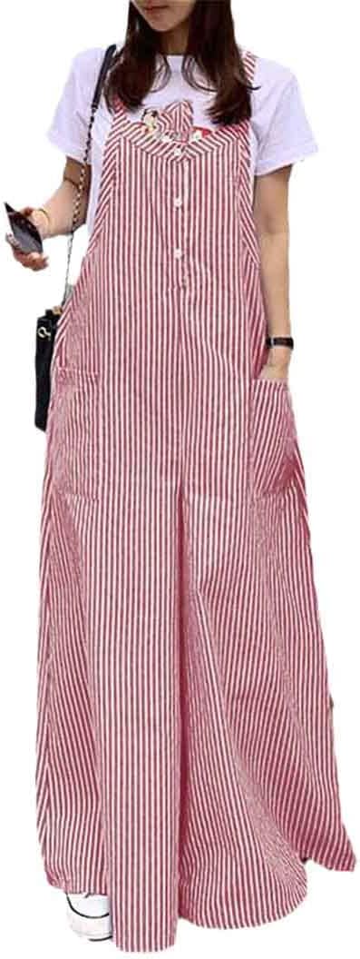 Vintage Striped Jumpsuits for Women, Casual Summer Wide Leg Pants S5045907 Vintage Striped Jumpsuits for Women, Casual Summer Wide Leg Pants S5045907