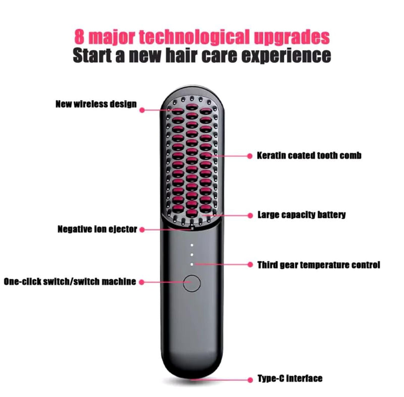Rechargeable Hair Straightener Brush MS001 - TUZZUT Qatar Online Shopping