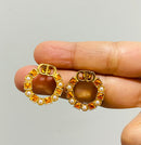 Letter earrings female diamond pearl circle Shape Earrings X4511160 - TUZZUT Qatar Online Shopping