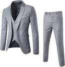 Men Suit 3 Pieces Formal Business Solid Tuxedos Blazer with Trousers for Wedding  S809951 - TUZZUT Qatar Online Shopping