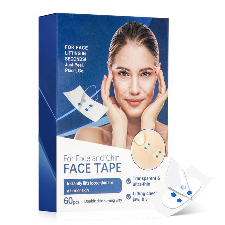 For Face and Chin Face Tape, Face Lifting Tape Waterproof (60 PCS) - TUZZUT Qatar Online Shopping