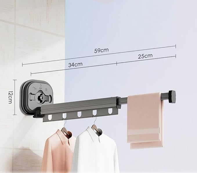 Adsorption Wall Mounted Folding Clothes Drying Rack 400-000-1373 Adsorption Wall Mounted Folding Clothes Drying Rack 400-000-1373