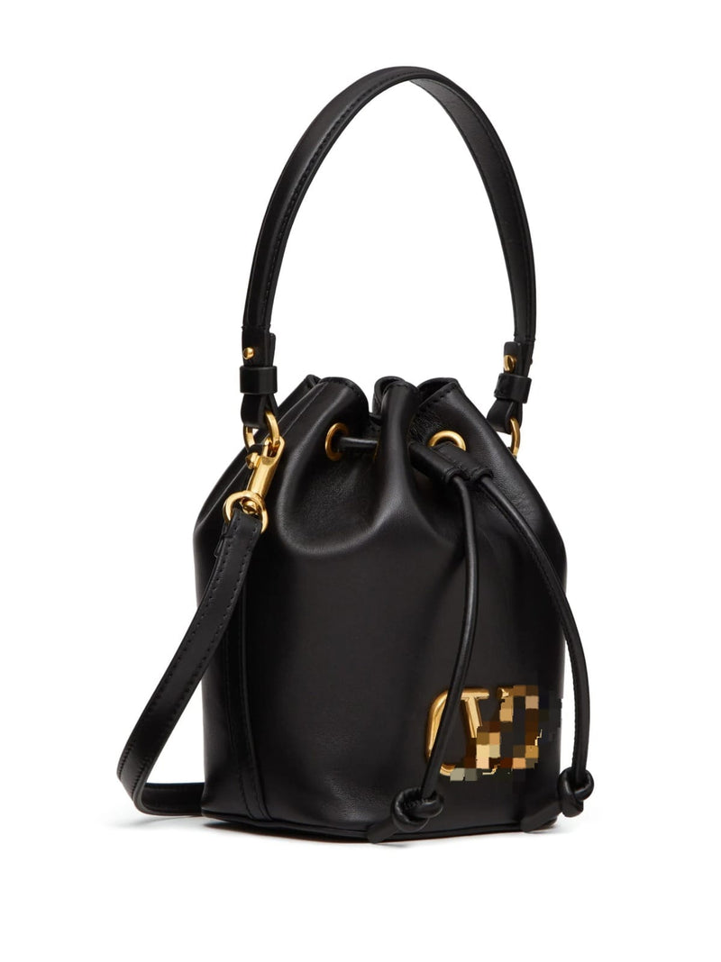 Luxury Mini Signature Black Bucket Bag V235 - TUZZUT Qatar Online Shopping