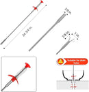 Drain Snake, Spring Pipe Dredging Tool 21” Telescopic Flexible Pickup Claws Reusable Clog Remover For Drains Sink Toilet Vents