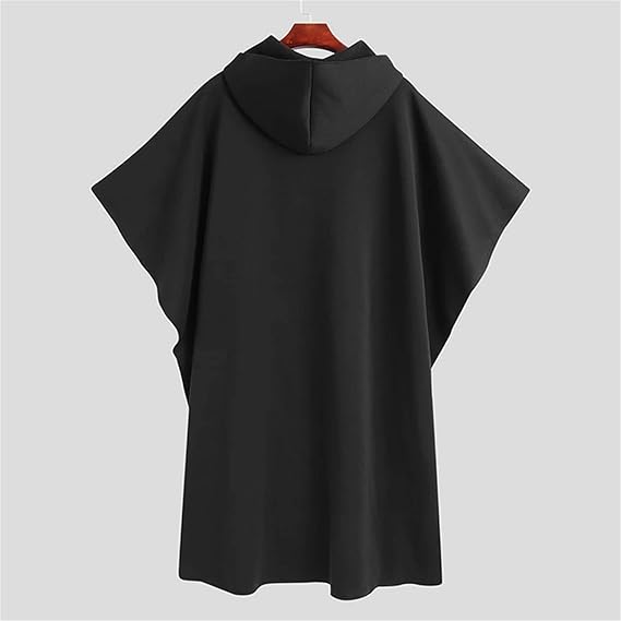 Hooded Solid Loose Punk Windproof Cloak Coat 179525 - TUZZUT Qatar Online Shopping