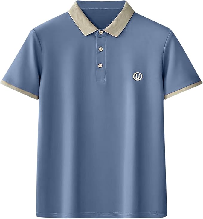 Mens T-shirts Button Down Lapel Tops Letter Short Sleeve Casual Dress Mens T-shirts Button Down Lapel Tops Letter Short Sleeve Casual Dress