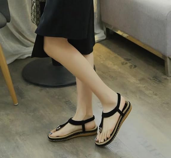 T-Strap Flip Flops Flat Sandals FS789 - TUZZUT Qatar Online Shopping