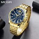 Megir Mens Gold Stainless Steel Quartz Watch S2545960 - TUZZUT Qatar Online Shopping