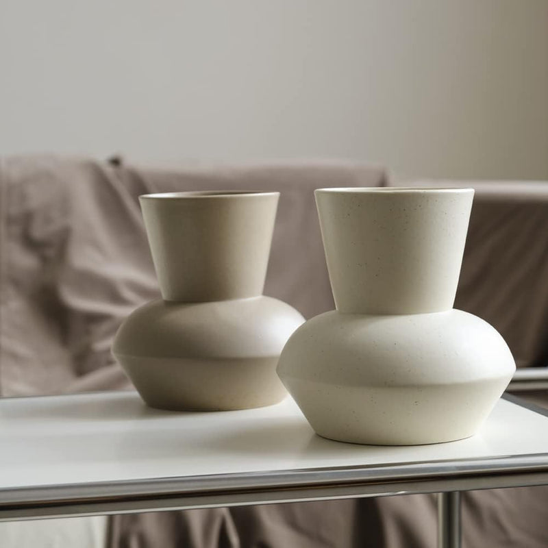 Wide Mouth Ceramic Flower Vase A2314 - TUZZUT Qatar Online Shopping