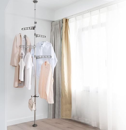 AIDESEN Adjustable Laundry Pole Corner Clothes Hanger ADS-1865 - Tuzzut.com Qatar Online Shopping