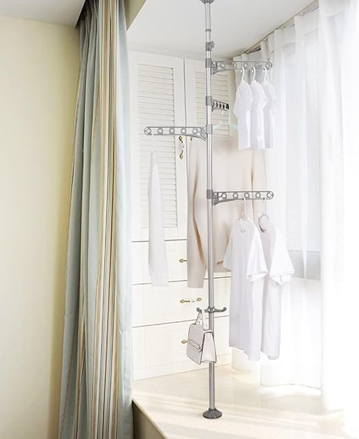 AIDESEN Adjustable Laundry Pole Corner Clothes Hanger ADS-1865 - Tuzzut.com Qatar Online Shopping