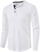 Mens Henley Shirt  Casual Breathable Shirts Regular Fit Long Sleeve P99582 - TUZZUT Qatar Online Shopping